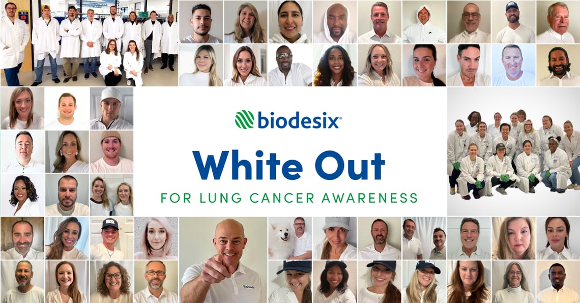 people wearing white for lung cancer awareness