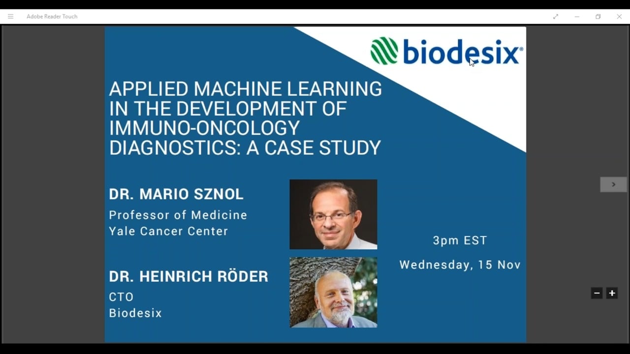 Applied Machine Learning in the Development of Immuno-Oncology Diagnostics slide