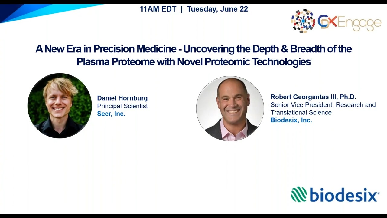 Uncovering the Depth & Breadth of the Plasma Proteome with Novel Proteomic Technologies slide
